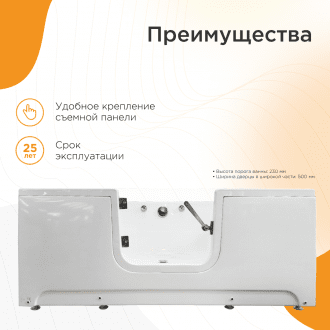 Ванна для людей с частичной утратой опорно-двигательных функции Radomir Грасс 3 в 