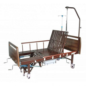 Механическая медицинская кровать с санитарным оснащением DHC FF-2 с функциями "кардио-кресло" и переворачивания пациента в 
